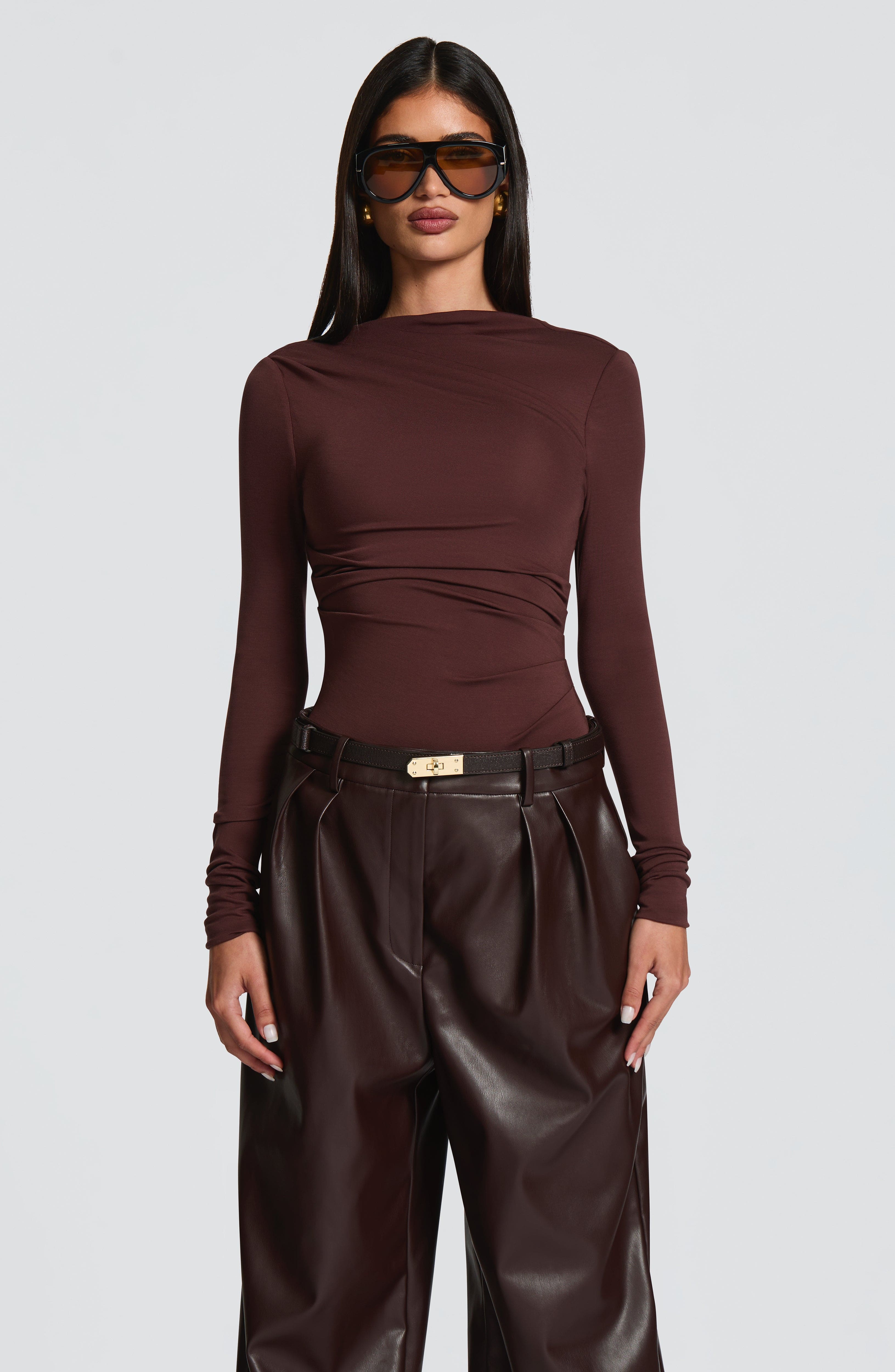 Pearson Bodysuit - Plum Brown